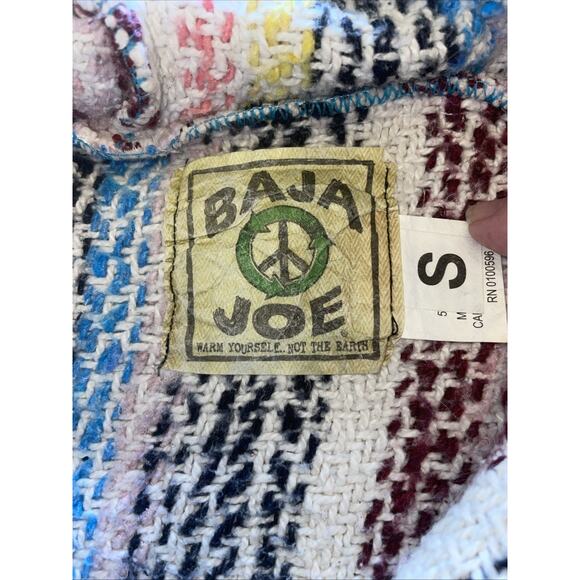 Baja Joe Unisex Pullover Hoodie Size Small Multicolor Rainbow Cotton Blend Boho - Picture 7 of 10